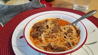 Sopa de fideo con carne de res😋 comida de rancho [upl. by Jaqitsch]