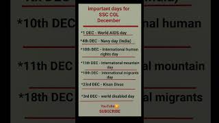 Ssc CGL 2024 Imp Days  December month [upl. by Penny530]