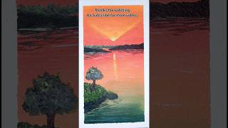 Acrylic Colour Sunrise Scenery Painting Small Size 9X18 shortsvideo artwork [upl. by Eytteb393]