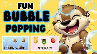 Fun BUBBLE POPPING Learning Video for Kids  Learn Words Numbers Animals amp Colors  EASY to FOCUS [upl. by Aicital]