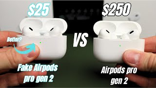 Airpods Pro gen 2 Vs Fake  Clone Better than Real [upl. by Arnon204]