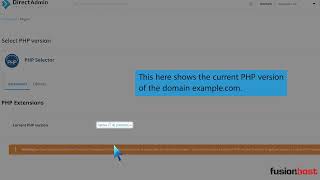 How to Change PHP Version via CloudLinux Selector in DirectAdmin Fusionhost [upl. by Laroy]