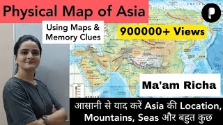 World Map Physical Map of ASIA  Location Political amp Physical Features  with Memory Tricks [upl. by Aicila20]