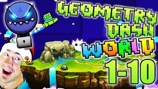 Geometry Dash WORLD ALL LEVELS 110  DEMON KEY TREASURE ROOM  DIAMOND VAULT  EXTRAS [upl. by Bendix]