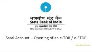 SBI Corporate Internet Banking Saral Creating eTDR amp eSTDR Video Created as on September 2016 [upl. by Juliane]