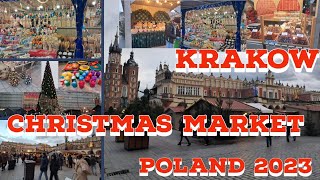 Christmas market in krakow 2023Christmas marketMain squarerynek GłównyJRworld PolandEurope [upl. by Novick]