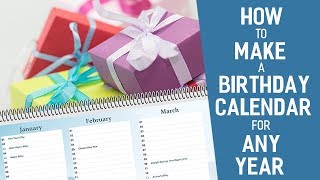 🗓️ How to Make a Perpetual Calendar for Birthdays and Anniversaries [upl. by Nichols]