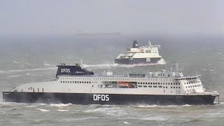 DFDS  Cote DOpale struggles to berth in 50mph winds at Dover during Storm Noa [upl. by Justino]