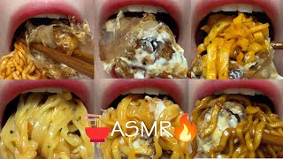 asmr TAKOYAKI amp SPICY FIRE NOODLES MUKBANG eating sounds [upl. by Laural]