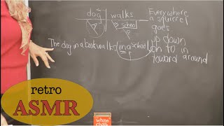 ASMR 🧑🏼‍🏫✨Teaching Cursive at the Chalkboard 1965 ✨ Writing Chalk Paper Shuffling ✨Soft Spoken [upl. by Valeta796]