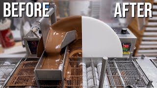 Before and After Cleaning our Chocolate Enrober 2019 [upl. by Notyad]