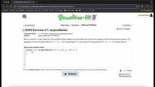Exercise 37 largestAbsVal Java Tutorial  PracticeIt [upl. by Heringer]
