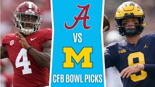 CFB Free Picks  Rose Bowl Michigan vs Alabama  NCAAF Picks and Predictions [upl. by Leandre164]