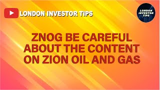 ZNOG be careful about the content on Zion oil and gas stock [upl. by Ferneau]