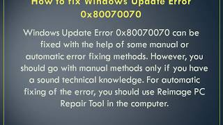 Fix Windows Update Error 0x80070070 [upl. by Aynot]