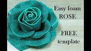 Foam flowers tutorial  DIY Glitter Foam sheet craft ideas  Foam roses  Goma eva [upl. by Asselem]