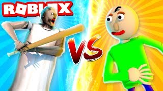 IF GRANNY MEETS BALDI IN ROBLOX Roblox Roleplay [upl. by Marina]