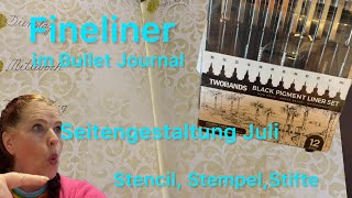 Bullet Journal 💕 perfekt unperfekt 🤩 Juli Seiten gestalten 💕 Fineliner getestet 👍 [upl. by Brigit129]