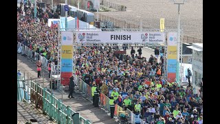 Thousands participate in the Brighton Half Marathon 2023 [upl. by Winchell]