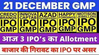 AZAD ENGINEERING IPO GMP  HAPPY FORGINGS IPO GMP  MOTISON JEWELLERS IPO GMP  IPO GMP TODAY 💥 [upl. by Arihday480]