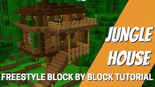 Minecraft How to make a Jungle House  Jungle Tree House Tutorial With Avomance 2019 [upl. by Katrinka]