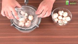 How To Clean Fresh Button Mushrooms by Natures Basket [upl. by Myrt]