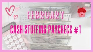 FEBRUARY 2024 PAYCHECK 1  BUDGET WITH ME  CASH STUFFING  SAVINGS CHALLENGES  1992 [upl. by Henigman]