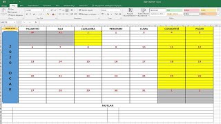 PLANLARINIZ İÇİN EXCEL 2020 TAKVİM ÜCRETSİZ  MAKRO ANLATIMLI [upl. by Cioffred]