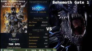 Lost Ark RANK 1 Endurance Artillerist 1650 NO GRUDGE 70M DPS Behemoth With NEW META BUILD [upl. by Avenej]