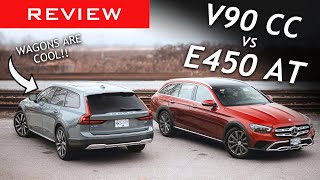 Comparison Review 2022 Volvo V90 B6 Cross Country vs 2021 MercedesBenz E450 All Terrain 4Matic [upl. by Ttevi]