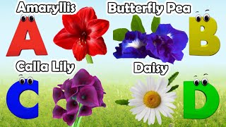 Flowers Alphabet Song  Flowers ABC Song  A to Z Flowers Names  Phonics for Kids [upl. by Eiduj]