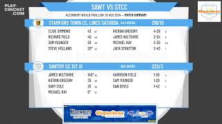 Sawtry CC 1st XI v Stamford Town CC Lincs Saturday 2nd XI [upl. by Mettah94]