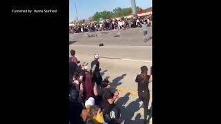 RAW Semi truck drives through crowded I35W during George Floyd protest [upl. by Rentschler]