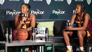 Trayanna Crisp and Jaddan Simmons Press Conference  2023 Pac12 Women’s Basketball Media Day  ASU [upl. by Ordnajela]