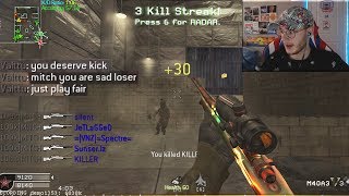 quotSad loser hackquot COD4 Modern Warfare Sniping INSANE [upl. by Williams]