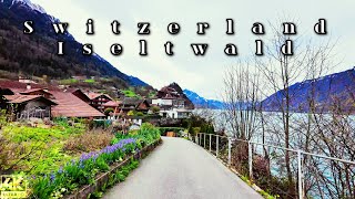 Switzerland Iseltwald Insider Walkintour in April 4K UHD [upl. by Ardnuhsed347]