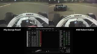 Kubica vs Rusell  Bahrain GP Laps 3  7 [upl. by Eri810]