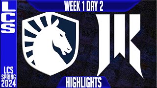 TL vs SR Highlights  LCS Spring 2024 Week 1 Day 2  Team Liquid vs Shopify Rebellion [upl. by Lonni]