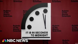 Doomsday Clock stays at 90 seconds to midnight for second straight year [upl. by Pansy]