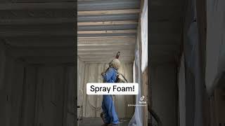 Spray Foam tinyhouse shippingcontainer conex sprayfoam insulation [upl. by Etnohs]