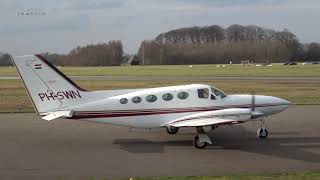 Cessna 414A Chancellor PHSWN Teuge Airport 25 Feb 2021 [upl. by Hoeve846]