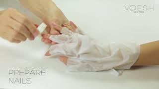 VOESH  How to use Collagen Gloves [upl. by Anwahsiek460]