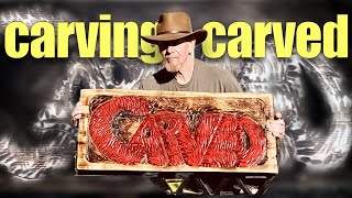 Carving a relief sign from scrap wood [upl. by Attevaj]