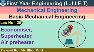 Lec26Economiser Superheater Air preheater Basic mechanical Engineering First year Engineering [upl. by Gierk19]