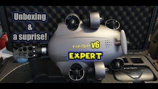 QYSEA FIFISH V6 Expert Unboxing Robotic Arm and a little suprise [upl. by Ponton]