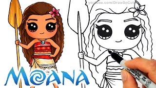 How to Draw Moana  Disney Princess [upl. by Raimes]