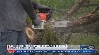 Lifeway Christian School athletes helping with cleanup efforts in Benton County [upl. by Rentsch]