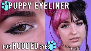 how to do puppy eyeliner on hooded eyes  in depth makeup tutorial [upl. by Apple]