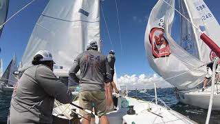 2019 J24 Worlds Hectic Leeward Mark Rounding [upl. by Assilev104]