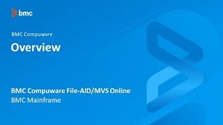 BMC Compuware FileAIDMVS  Overview [upl. by Artapoelc390]